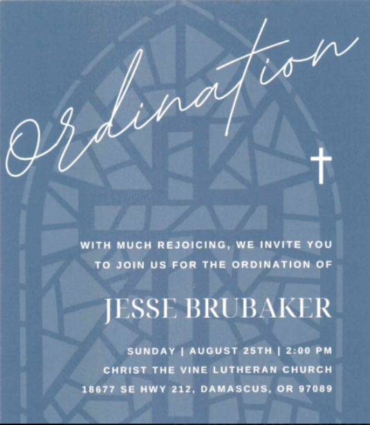 Jesse Ordination Graphic